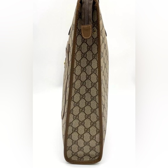 Authentic Gucci Old GG Sherry Line Beige PVC Tote bag - Picture 3 of 16